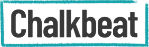 logo for Chalk Beat it is the word Chalkbeat in a square