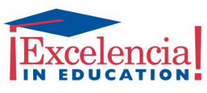 The Excelencia logo it is the words Excelencia in Education flanked by exclamation marks