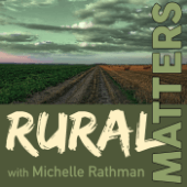 The Rural Matters logo, it is an image of a farm field receding into the background under a partly cloudy sky with the words Rural Matters with Michelle Rathman